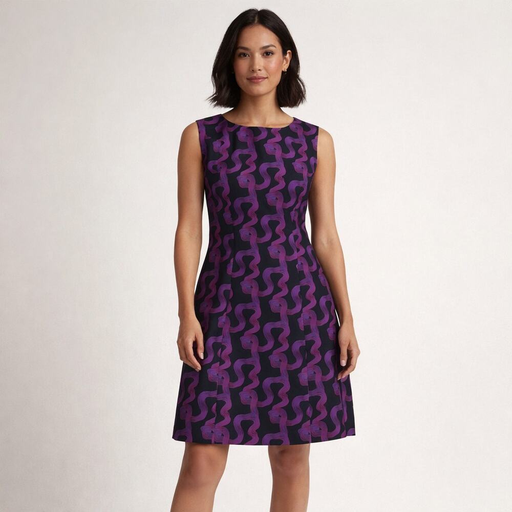 Ann Klein Sheath Dress Size 12 NWT Geometric Pink Black